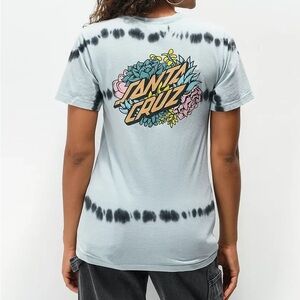 Woman Santa Cruz Skateboards Women's Tie-Dye Graphic Tee - Blue small